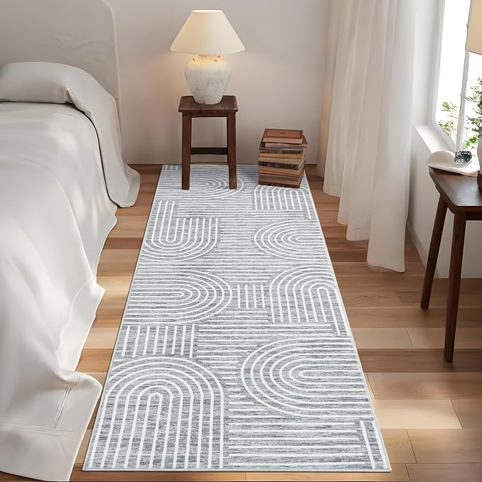 Modern Rug 2.5x10 Runners for Hallways, Abstract Kitchen Runner Rugs Non Slip - Image 2