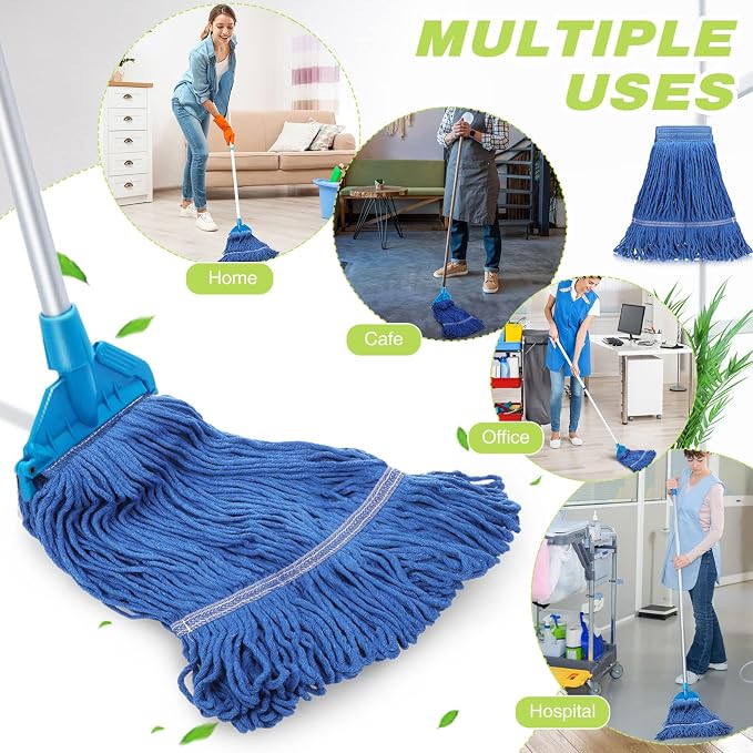 Roshtia 30 Pieces Commercial Mop Head Replacement Floor Cleaning Wet Mop Heads - Image 5