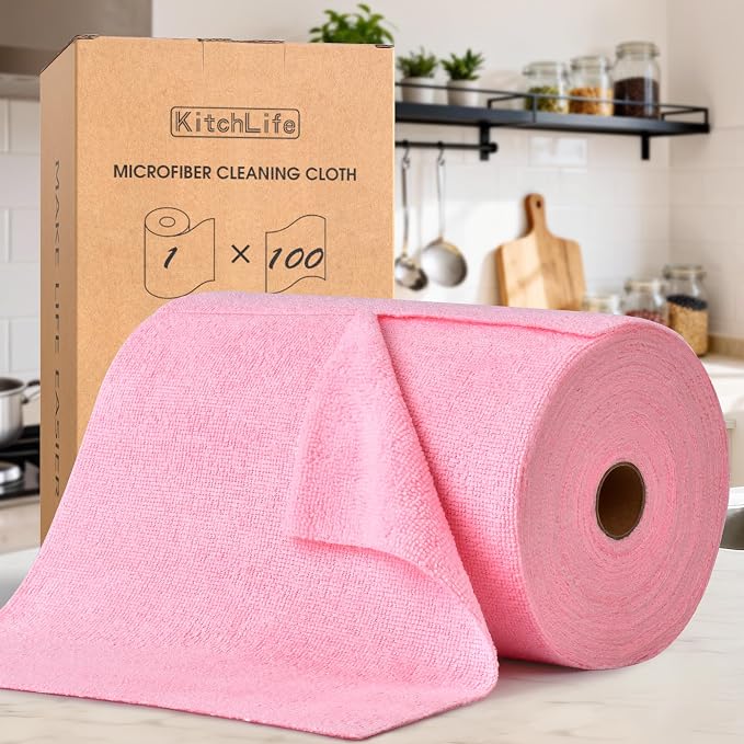 KitchLife Microfiber Cleaning Cloth Roll, 100 Pack - Image 9