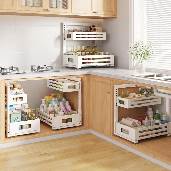 2 Pack Under Sink Organizer, Pull Out Cabinet Organizer - Image 7