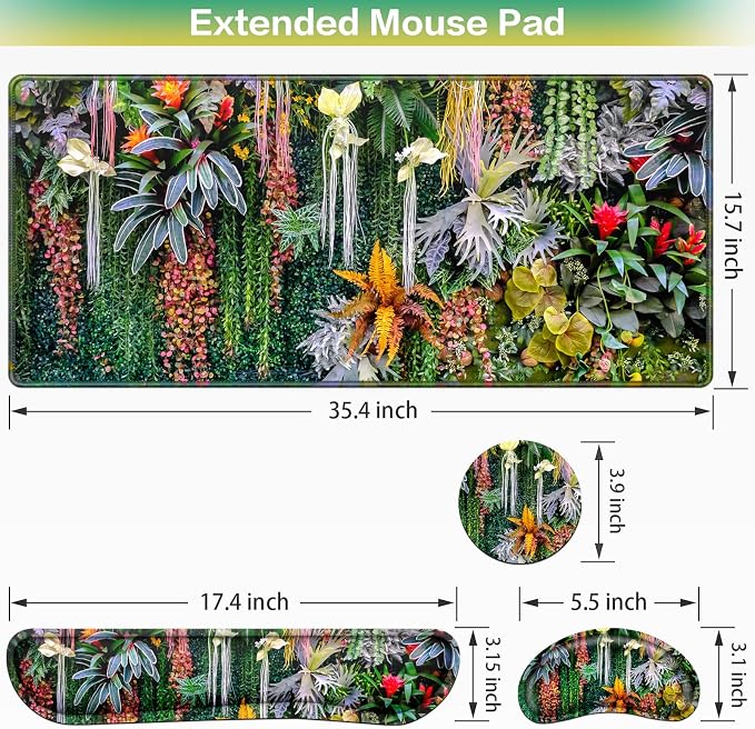 Desk Mat Floral, Large Gaming Mouse Pad - Image 5