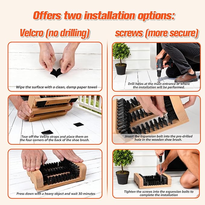 Wooden Boot Brush Scraper Outdoor - Image 6