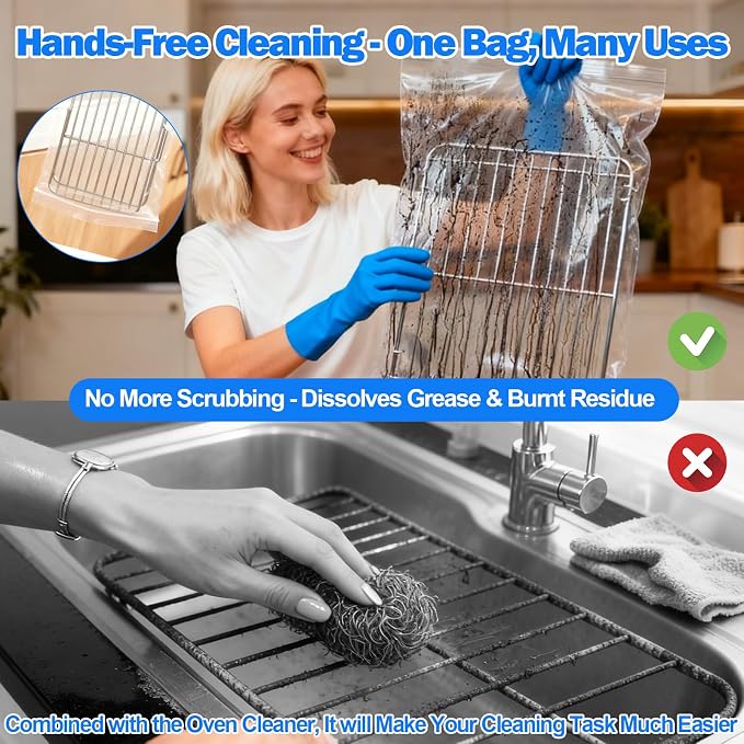 Palksky Oven Rack Cleaning Bags, 27.5''*19.6'' Heavy Duty No Scrub Oven Rack - Image 2
