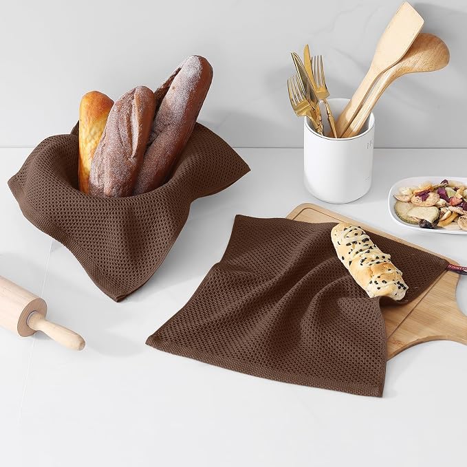 Kitinjoy 100% Cotton Kitchen Dish Cloths, 6 Pack Waffle Weave Ultra Soft - Image 2