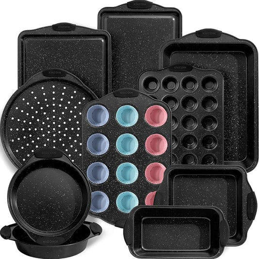 Kikcoin 22 PCS Nonstick Baking Pans Set, Stackable Bakeware Sets by Kikcoin