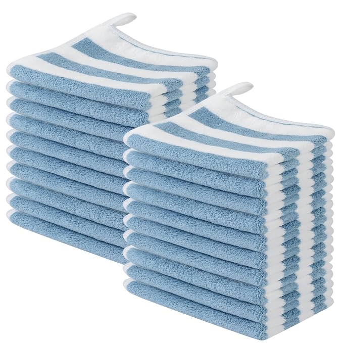 SINLAND Microfiber Facial Cloths Fast Drying Washcloth 12inch x 12inch by SINLAND