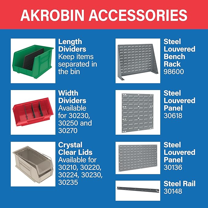 Akro-Mils 30230 AkroBins Plastic Storage Bins, Space-Saving Stackable Bins - Image 6