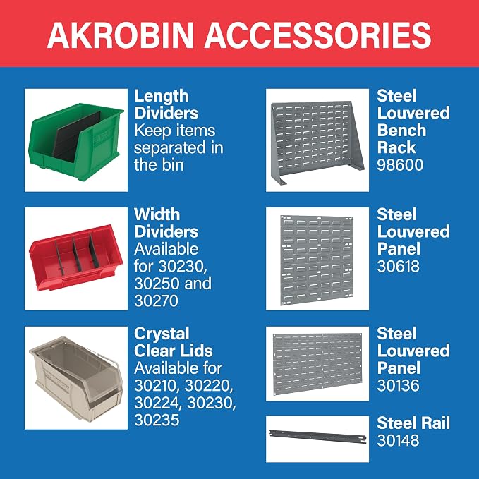 Akro-Mils 30224 AkroBins Plastic Storage Bins, Space-Saving Stackable Bins - Image 6