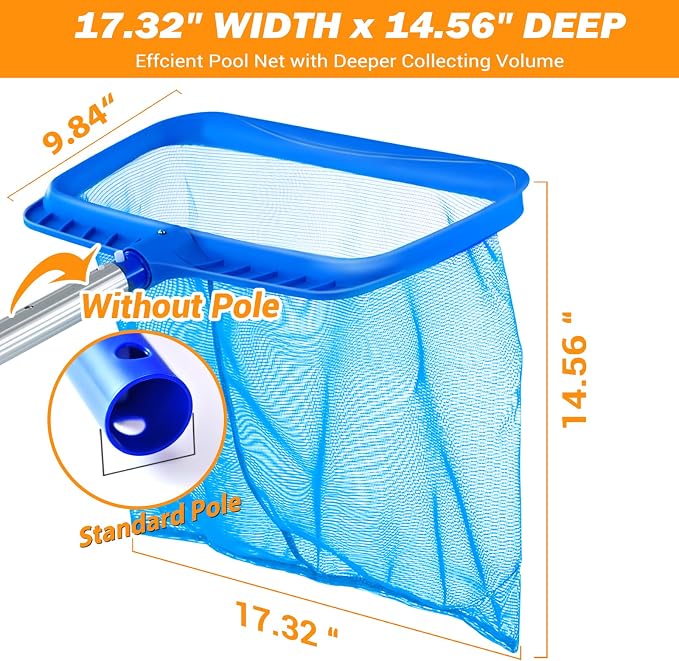 Pool Skimmer - Pool Skimmer Net without Pole, Swimming Pool Leaf Skimmer Net - Image 2