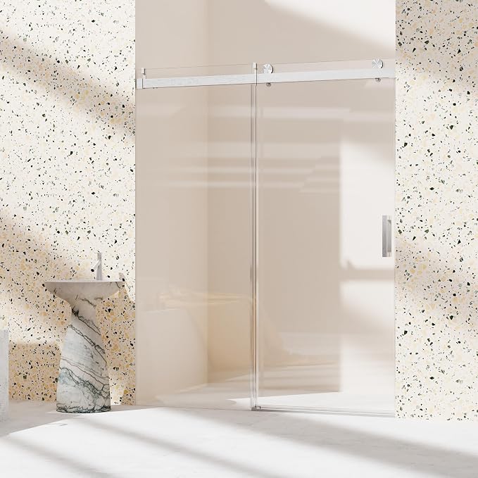 56-60" W x 76" H Frameless Single Sliding Glass Shower Doors Soft-Close by FINDEPOT
