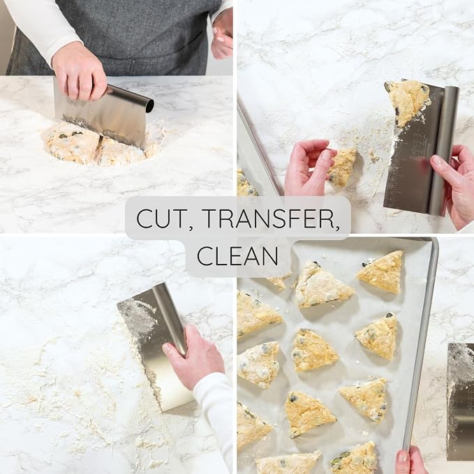Bakerpan Stainless Steel Heavy Duty Dough Cutter, 3 Size Set - Image 6