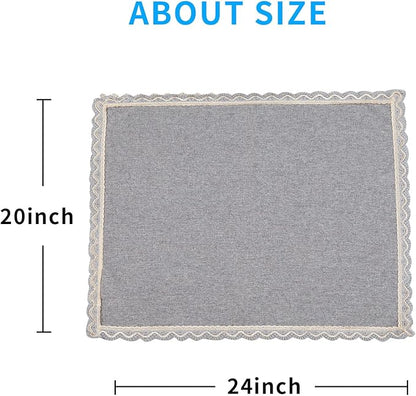 MINJIATEX Couch arm Covers,Non-Slip lace Sofa arm Covers Set of 2 Washable Sofa armrests Covers for Living Room Recliner Chair arm Cover Protectors for Leather Sofa armrest slipcover (MYS-Grey)