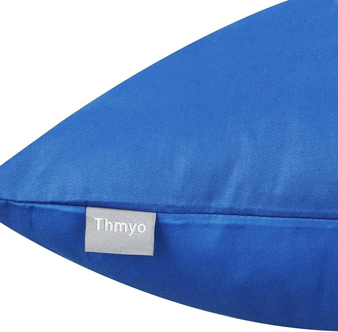 4-Pack 100% Cotton Comfortable Solid Decorative Throw Pillow Case,Thmyo Square Cushion Cover Pillowcase Sublimation Blank Pillow Covers DIY Throw Pillowcase for Sofa Bedroom(22x22 inch/ 55x55cm,Blue)