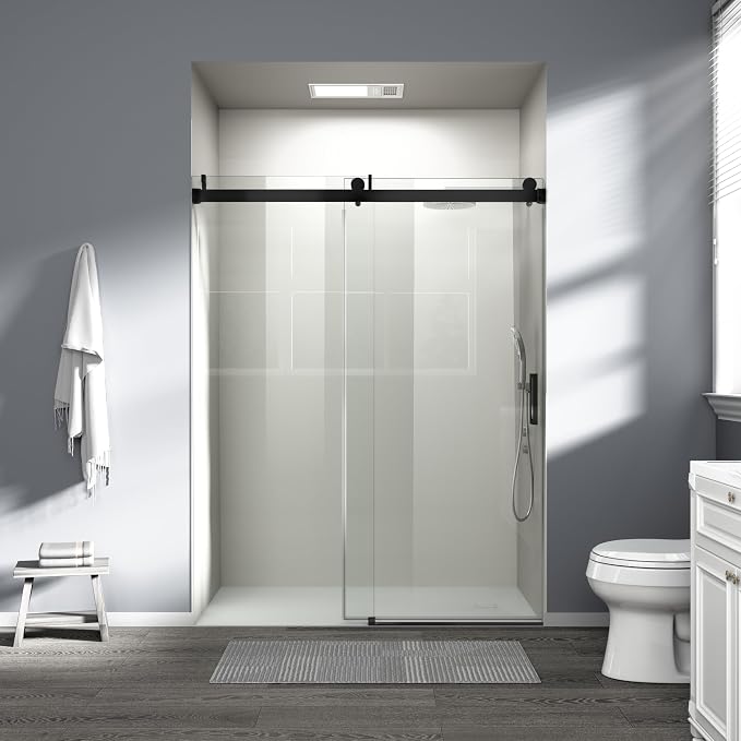 Abruzzo 76" Frameless Shower Door Single Sliding by ABRUZZO
