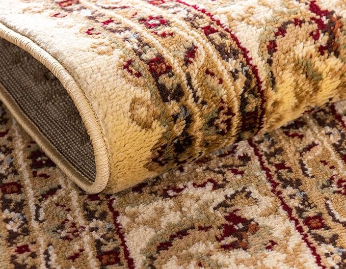 Unique Loom Voyage Collection Traditional Oriental Classic Intricate Design Area Rug (6' 0 x 6' 0 Round, Ivory/Gold)