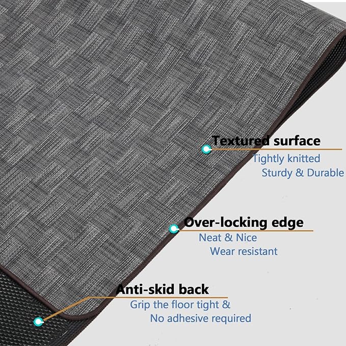 Chair Mat for Hardwood & Tile Floor, 47" x 52" Heavy Duty Office Chair Mat for Rolling Chairs, Anti Slip, Non-Curve, Floor Protector for Home Office, Gray Square