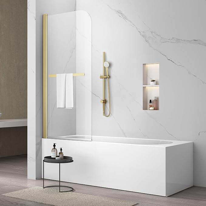 Sunrosa Pivot Tub Shower Door 34"58", Folding Bathtub Door by ElevateYourEverydayShower