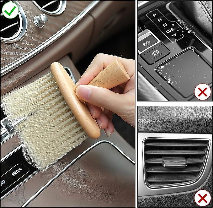 2 Pack Car Air Outlet Cleaning Brush Auto Interior Detailing Dust Brush Soft - Image 3