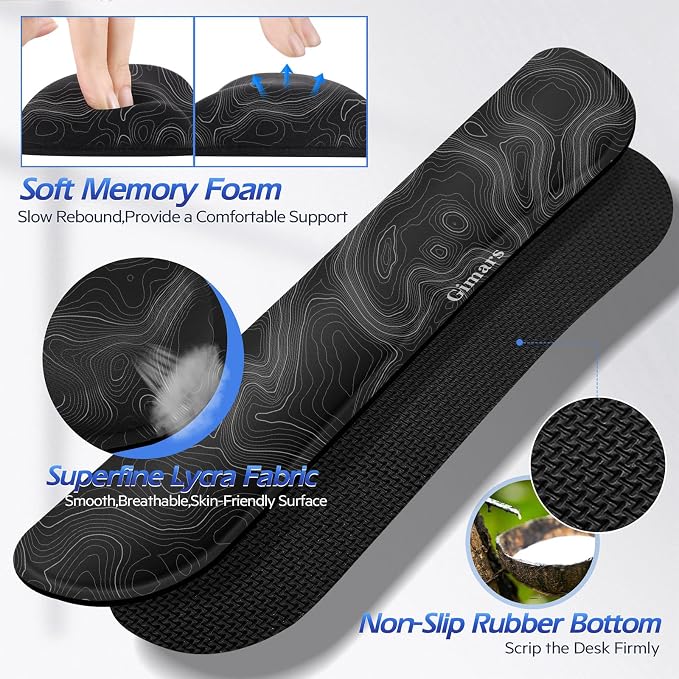 Gimars 4 in 1 Mouse Pad and Keyboard Wrist Rest Set, Large Mouse Pad - Image 6