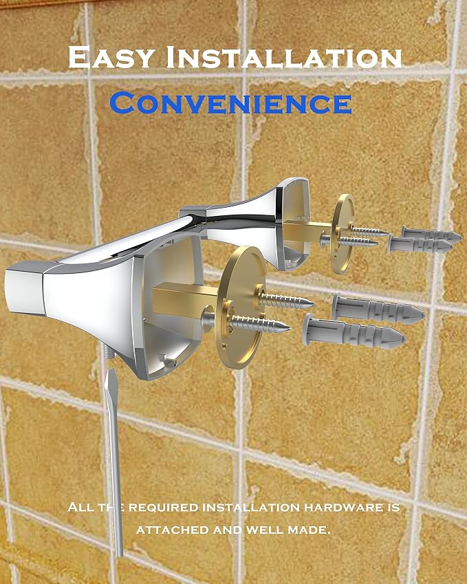 Polished Chrome Toilet Paper Holder Bathroom Double Post Pivoting Tissue Roll - Image 5