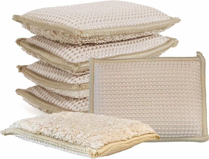 Bamboo Kitchen Sponges Heavy Duty Natural Cleaning Sponges Non-Scratch Dish by GUOYUANGLO