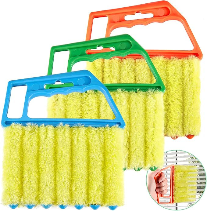 Geiserailie 3 Pieces Blind Cleaner Duster Tool 7 Finger Dusting Cleaner by Geiserailie