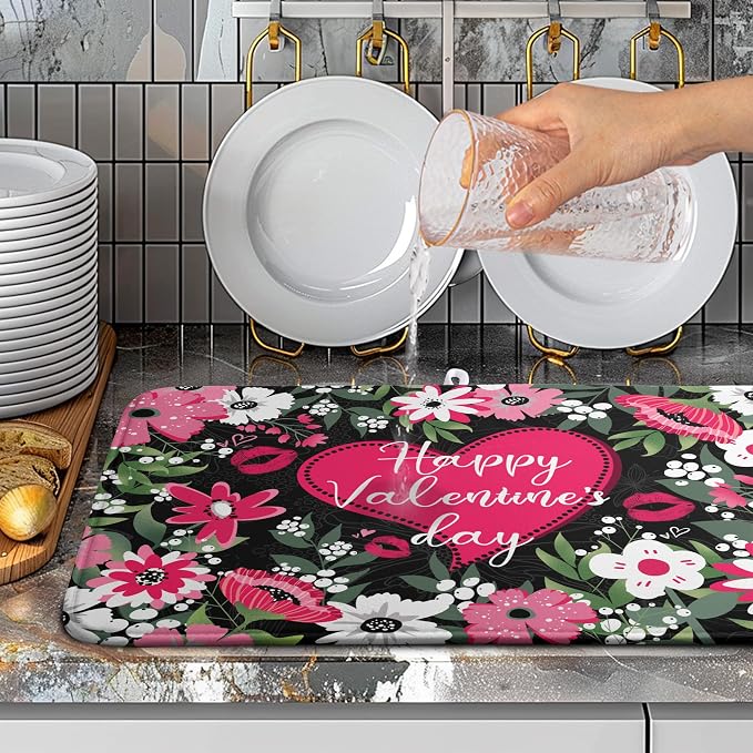Happy Valentine's Day Dish Drying Mat - Image 5