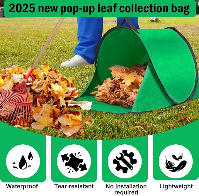 2025 New 60 Gallon Pop-Up Foldable Leaf Collector, Portable LeafBag, 600D - Image 4