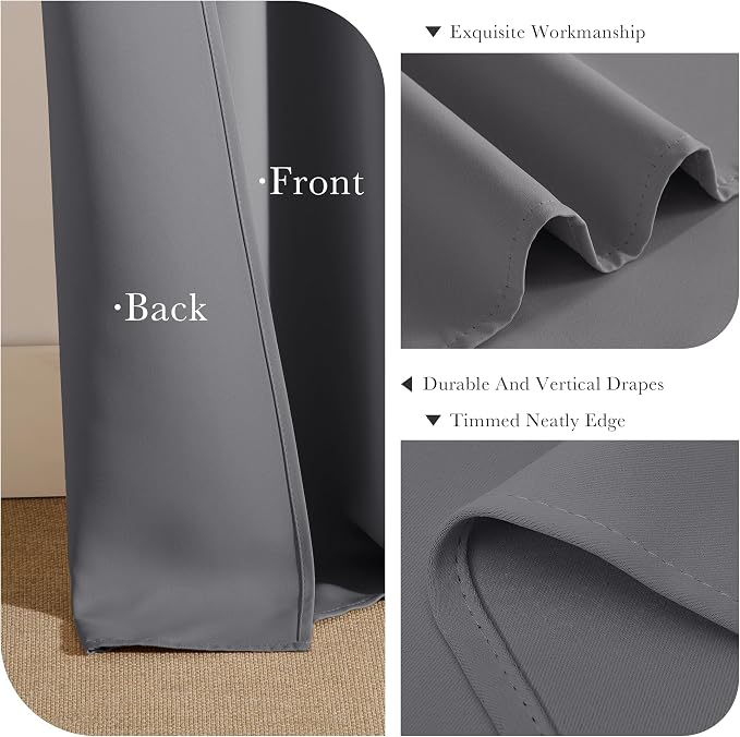 PONY DANCE Grey Blackout Curtains - Image 5