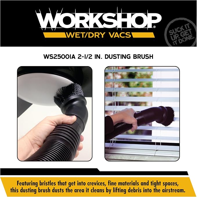 WORKSHOP Wet/Dry Vacs Shop Vacuum Accessories WS25001A Dusting Brush Attachment - Image 4