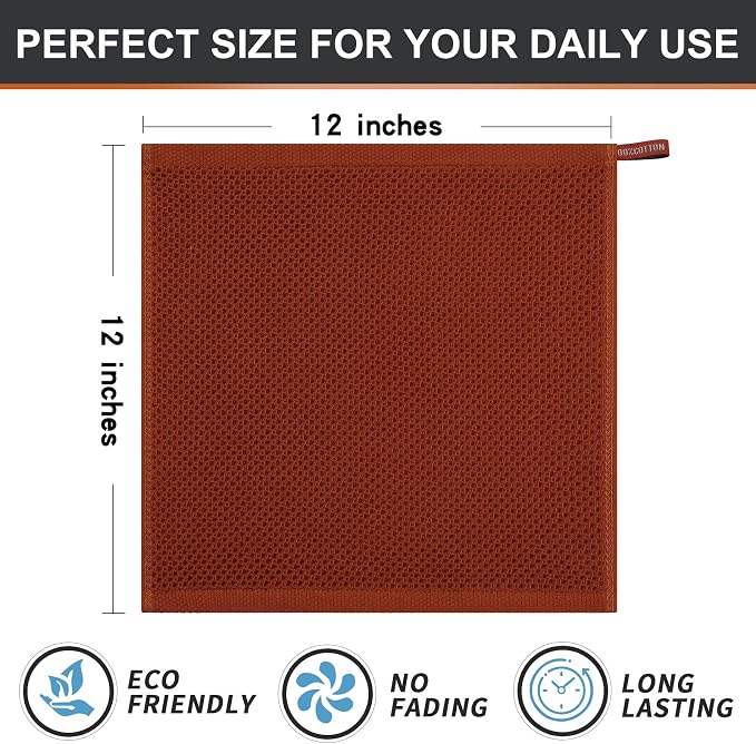 Kitinjoy 100% Cotton Kitchen Dish Cloths, 6 Pack Waffle Weave Ultra Soft - Image 5