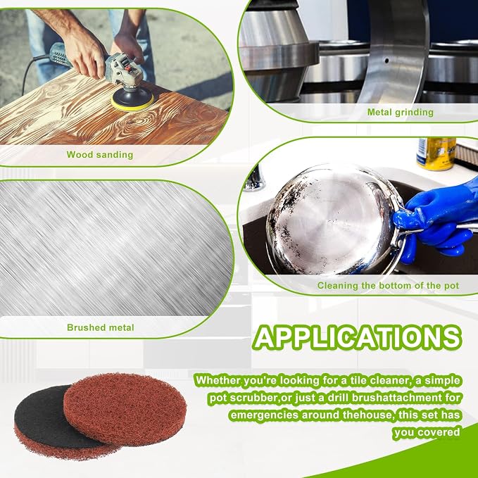 16pcs Heavy Duty Pads Electric Cleaning Brush Pad Set fit - Image 8