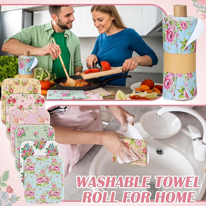 36 Pack Reusable Cleaning Cloths Washable Cotton Kitchen Dish Towels - Image 6