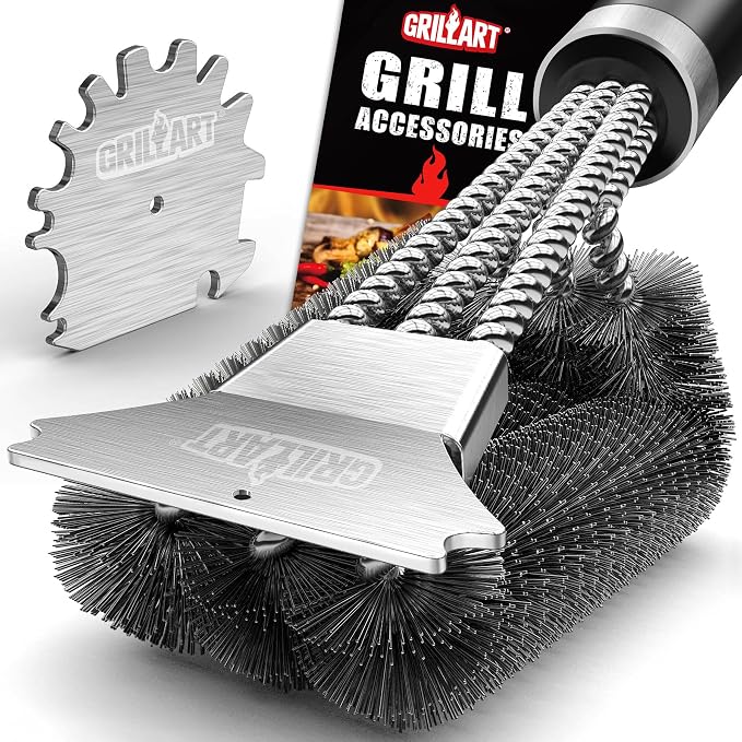 GRILLART Grill Brush and Scraper, 18 Inch BBQ Grill Cleaning Brush Kit by GRILLART