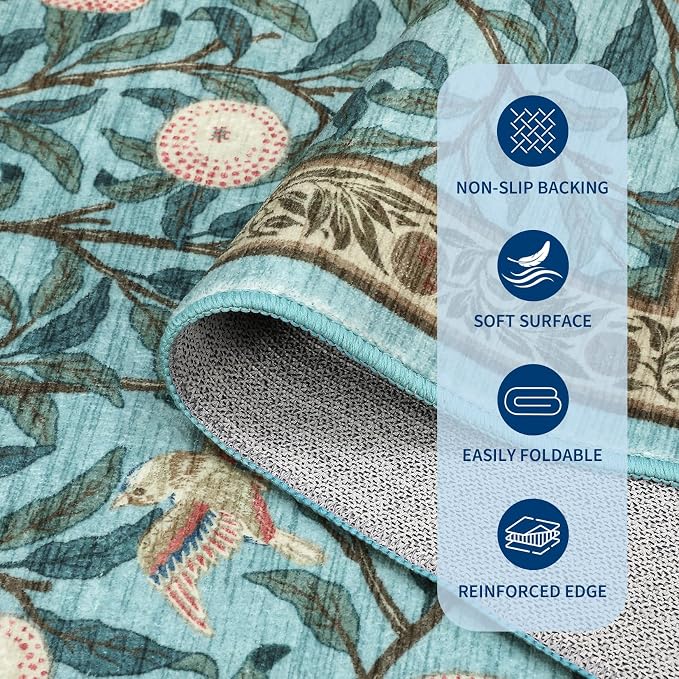 GarveeHome Boho Leaf Rugs for Bedroom, 5x7 Area Rugs for Living Room - Image 5