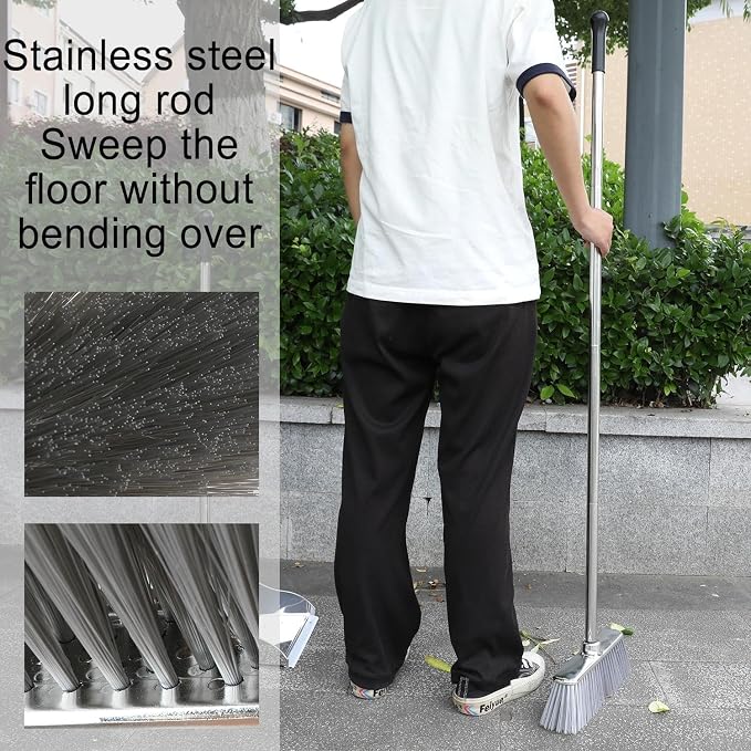 Indoor Soft Bristles Broom and Dustpan Angle Sweeping Dustpan and Broom - Image 4