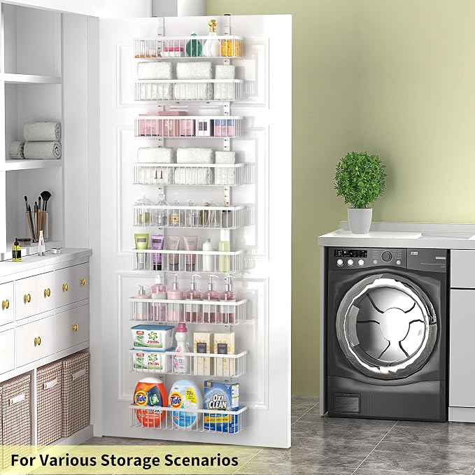 Moforoco 9-Tier White Over The Door Pantry Organizer, Pantry Organization and - Image 6