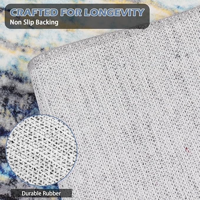 Runner Rug Washable 2x70 FT, Non Slip Rubber Backing Abstract Carpet, Soft Area Rugs for Bedroom Kitchen Hallway Entryway Bathroom, Customized