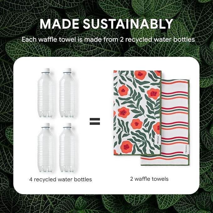 RECYCO Waffle Kitchen Towel Set of 2 - Image 5