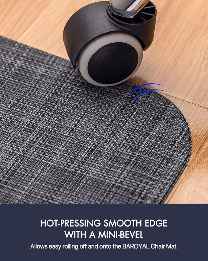 Office Chair Mat for Hardwood Floor Under Desk Computer Rolling Chair Mat for Wood/Tile Floor Non-Slip Heavy Duty Desk Rug PVC Plastic Hard Floor Protector 45"x 53" (Cool Grey)