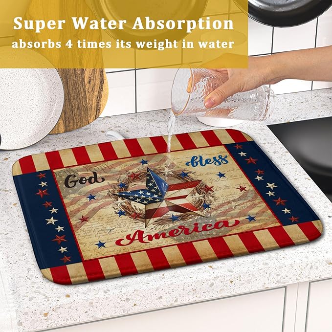 4th of July God Bless Dish Drying Mat - Image 7