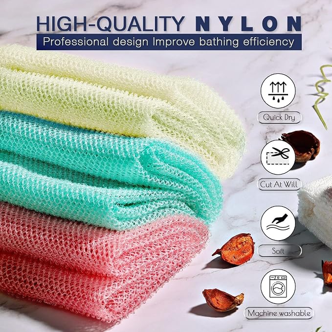 UJFQBH 3 Pieces African Net Sponge, African exfoliating net African Net Long - Image 4
