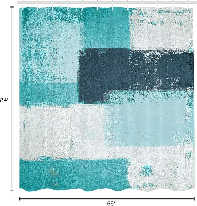 Ambesonne Abstract Shower Curtain, Abstract Grunge Style Brushstrokes Painting - Image 3