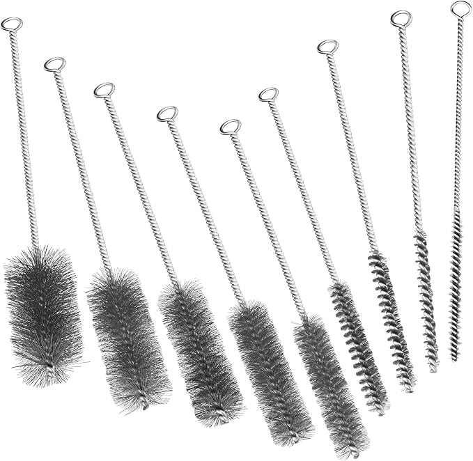 16 Inch Extra Long Pipe Cleaning Brush Set, Stainless Steel Bristles Bore Brush by Pokshow