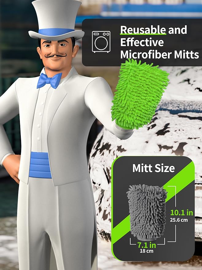 MR.SIGA Premium Microfiber Soft Chenille Car Wash Mitt - Image 2