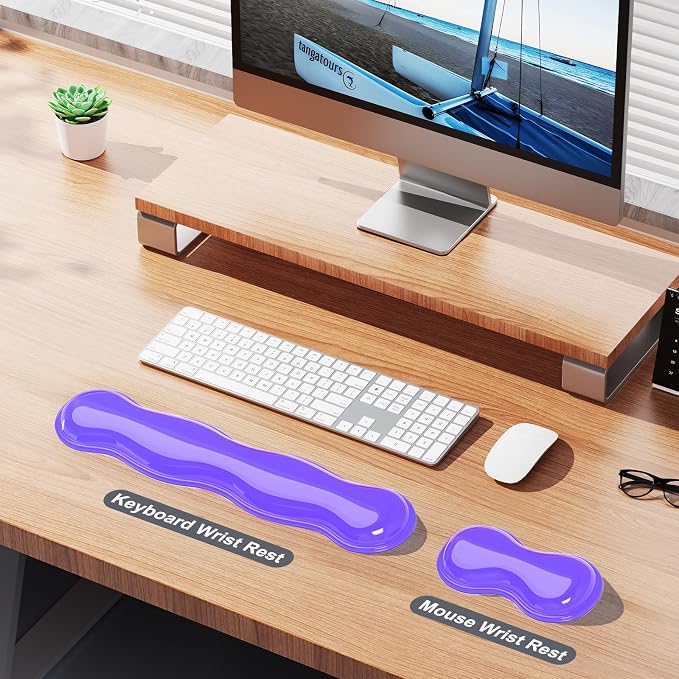 Gel Keyboard and Mouse Wrist Rest Set, Comfort Ergonomic Wrist Support - Image 2