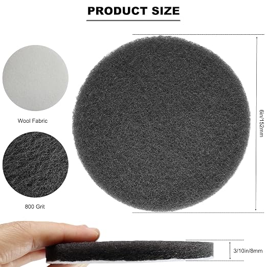 10 Pack 6 Inch Multipurpose Grey Scrubber Scouring Pads Flocking Scuff Pads - Image 2