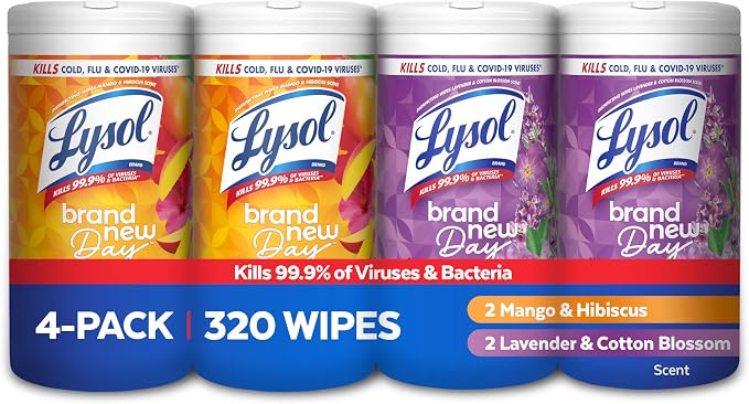 Lysol Disinfecting Wipes Bundle, Home Apartment Dorm Room Essentials and by Lysol