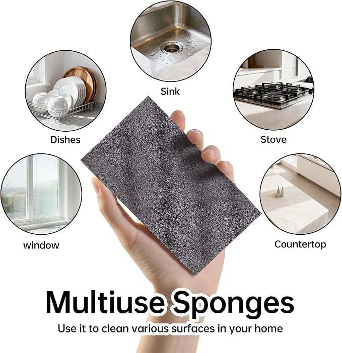 JOYMOOP Textured Clean Sponges, Dual-Sided Non-Scratch Soft Scrub Dish Sponge - Image 8