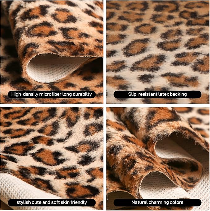 MACEVIA Leopard Rug Cheetah Print Rugs Western Decor - Image 3